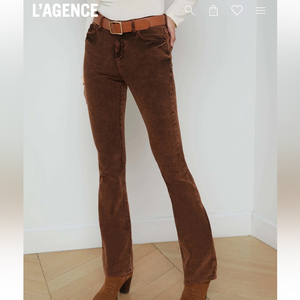 L'AGENCE Chocolate Brown High-Rise Corduroy Jeans